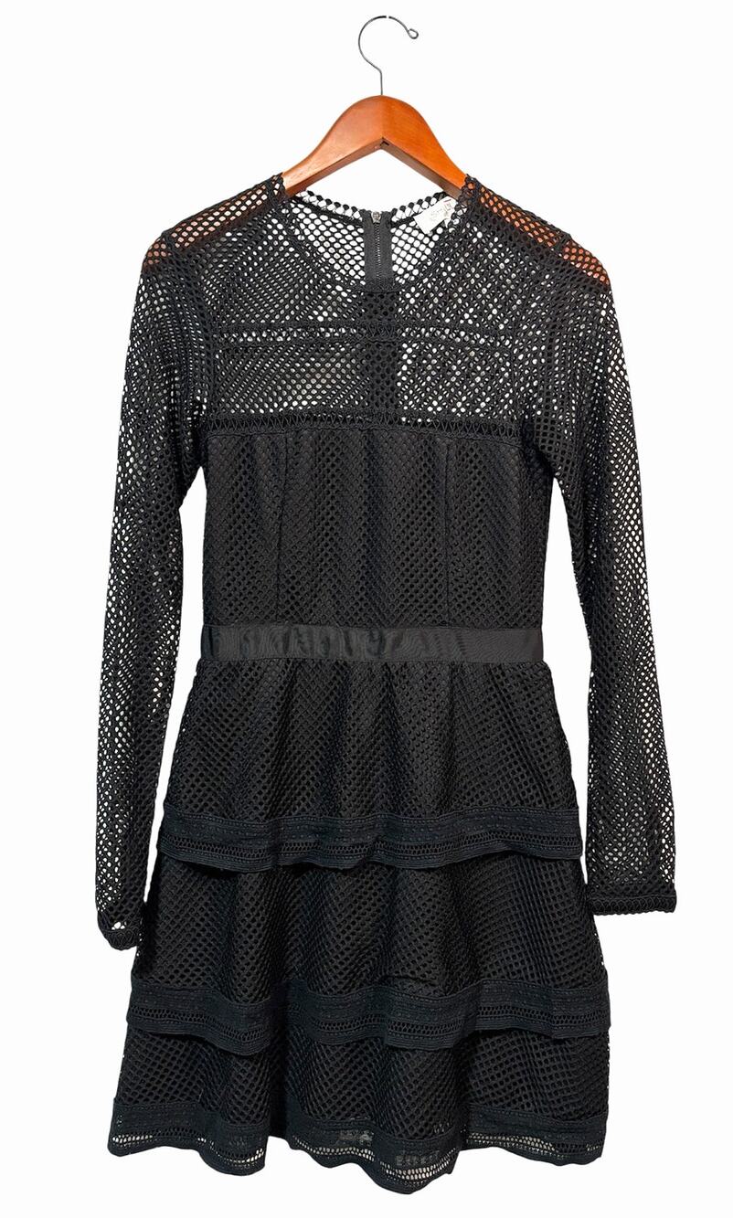 Size XS | SHILLA The Label Australian Designer Fishnet-Lace Long Sleeve Dress